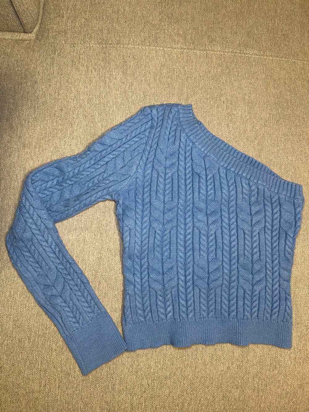 Blue Cable Knit Women's Sweater